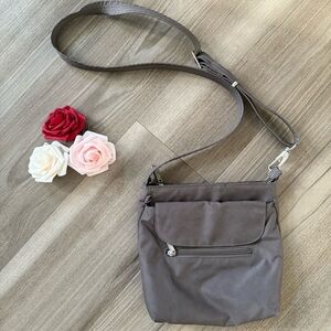 Travelon Taupe Brown Anti-Theft Classic Mini Shoulder Bag with Inside Light